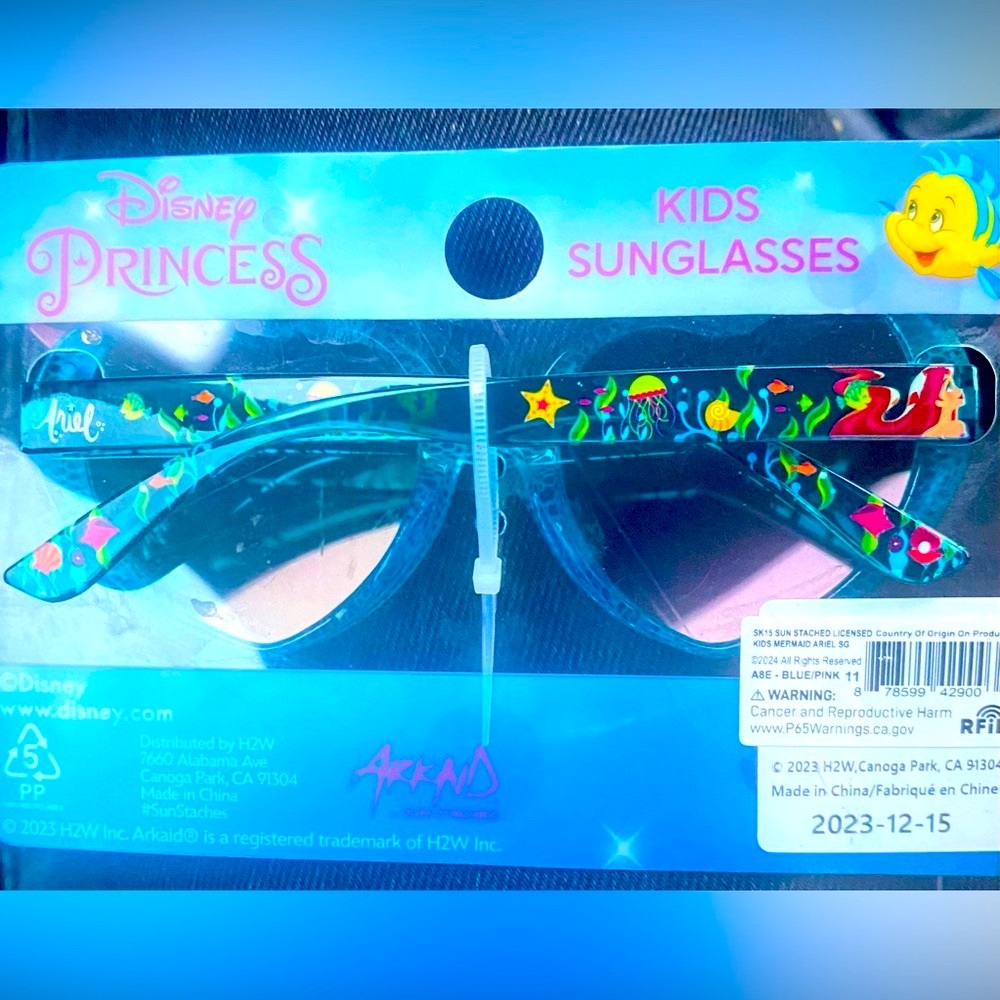 Disney NWT Princess Ariel Sunglasses in Original Packaging w 100% UV Pro…